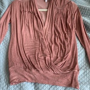 Rose petal colored long sleeve top